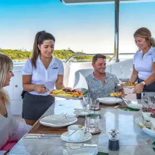 Sun deck dining area