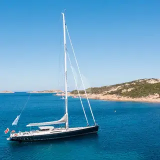 At anchor in Il Pevero, Sardinia, June 2021