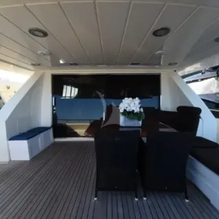 Narin  aft deck alfresco dining and sofa