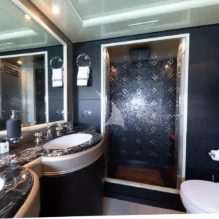 M/Y LAUREN V Master cabin bathroom