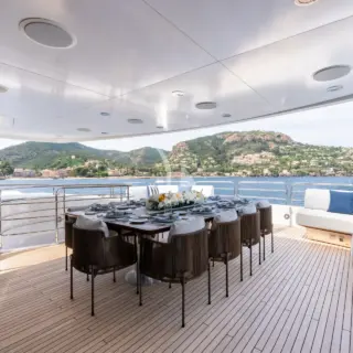 Top deck dining and seating area
