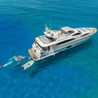 Dolce Vita IV - Aerial side view Yacht & Toys