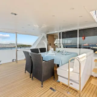 Main aft deck dining area