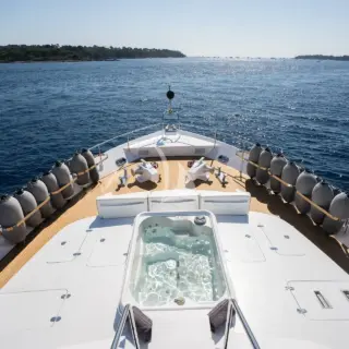 Fore Deck Jacuzzi and lounging area