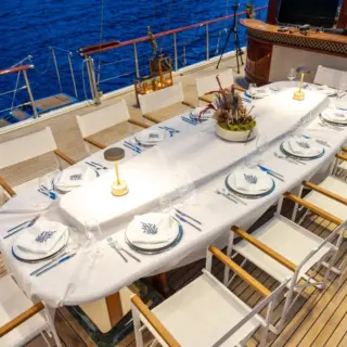 Deck dining aerial view