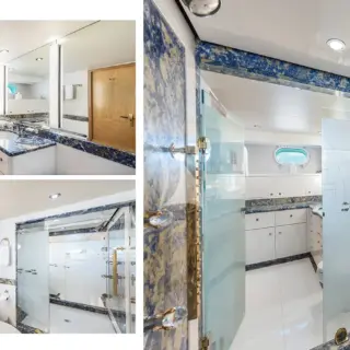 Primary cabin his/her bathrooms