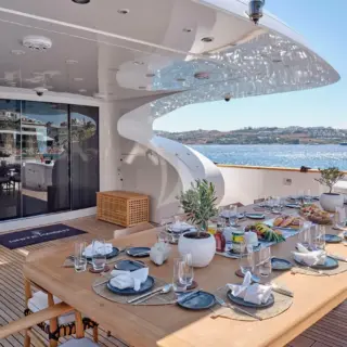 WHITE KNIGHT - Aft deck - dining area