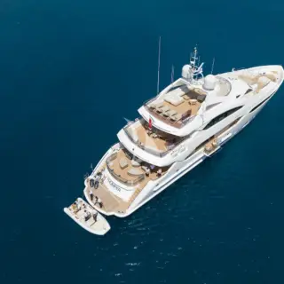 At anchor with tender