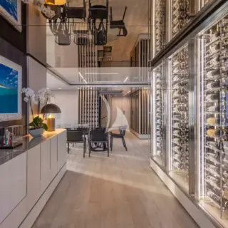 Spectacular wine cellar in main salon