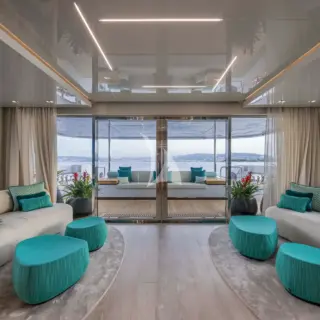 Main salon looking aft
