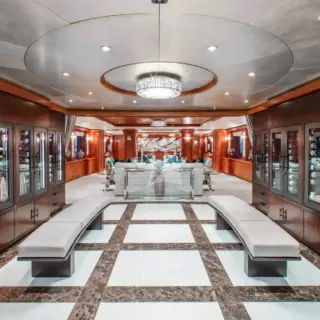 Foyer with wine & cigar display