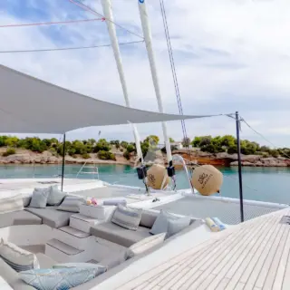 Fore deck with shaded area