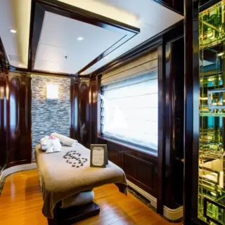 Fully equipped massage room with two massage tables