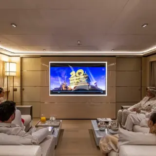 Upper deck salon - cinema setting
