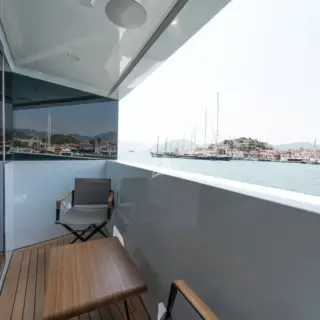Private twin balconies from master stateroom