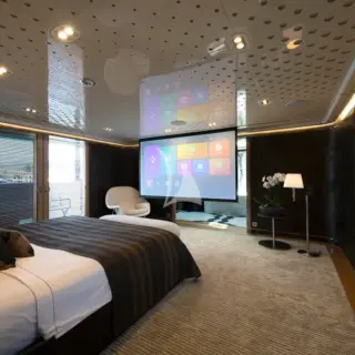 Master stateroom with screen